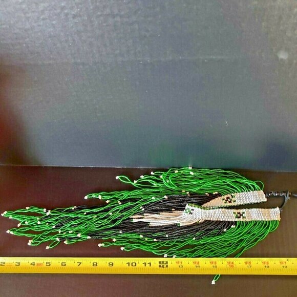 Native Glass Seed Beads Medicine Bib Neck Piece - Picture 3 of 8